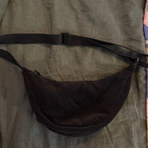 Uniqlo Black Corduroy Crossbody Bag